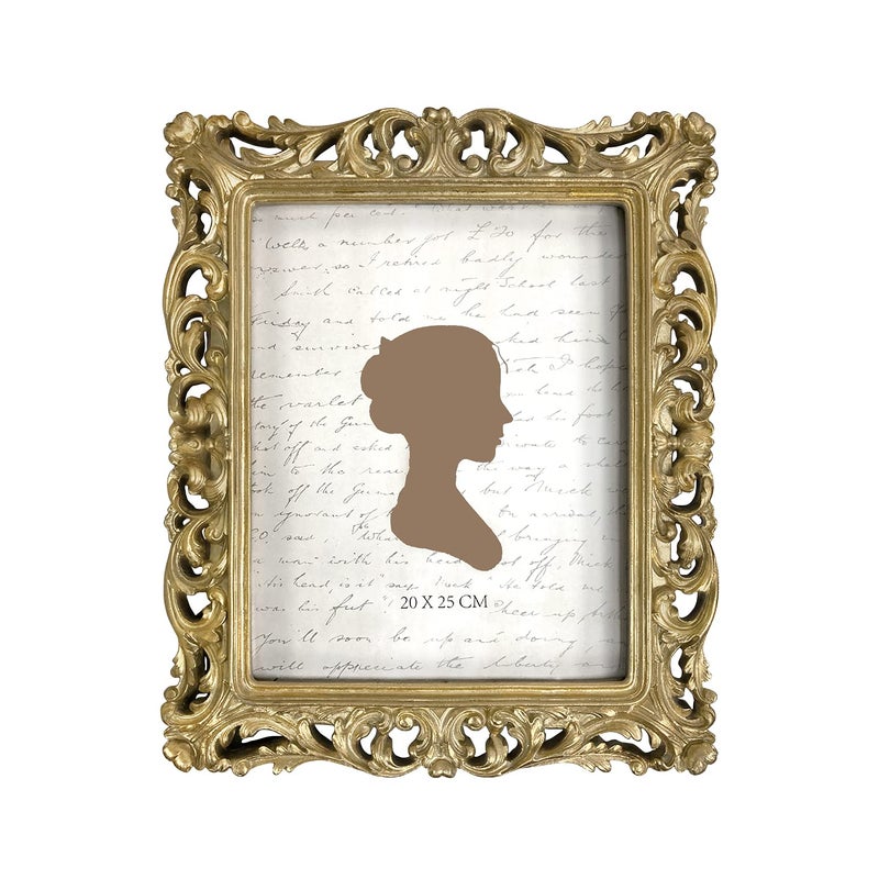 AELS 8x10 Inch Vintage Picture Frame, Elegant Antique Photo Frames with Glass Front, Photo Display, Tabletop Wall Hanging, Gift Ideas, Silver-gold Hollow Pattern - Image 1